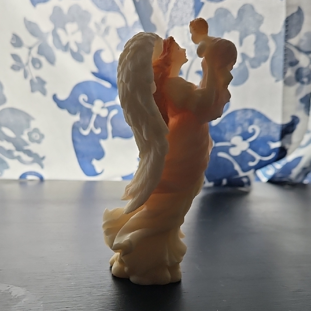 Seraphine Ivory and Peach Angel Figurine